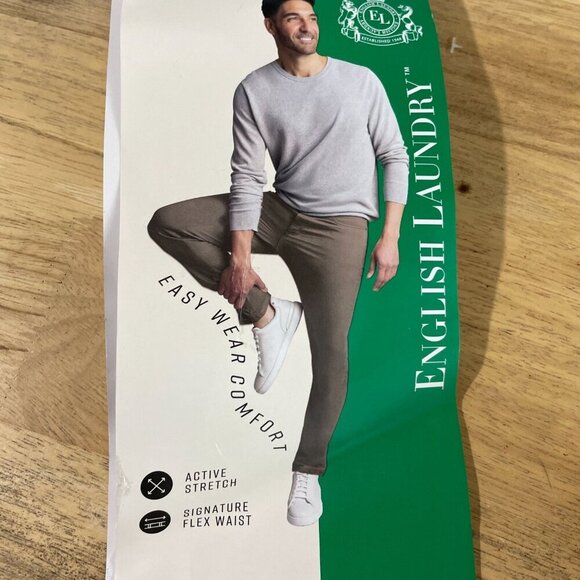 NEW English Laundry Mens 38X29 Khaki Slim Fit Stretch Pants Cotton Blend - Picture 9 of 10